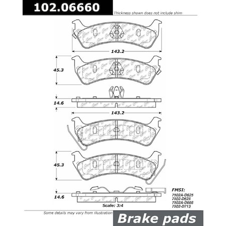 Centric Parts CTEK Brake Pads, 102.06660 102.06660